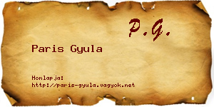 Paris Gyula névjegykártya